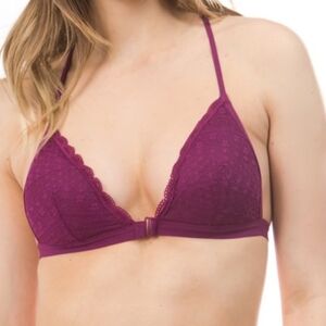 NWT BellanBlue Plum Lace Racerback Bralette, Size S/M